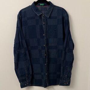 United Colors of Benetton Blue Checkered Button-Up Shirt